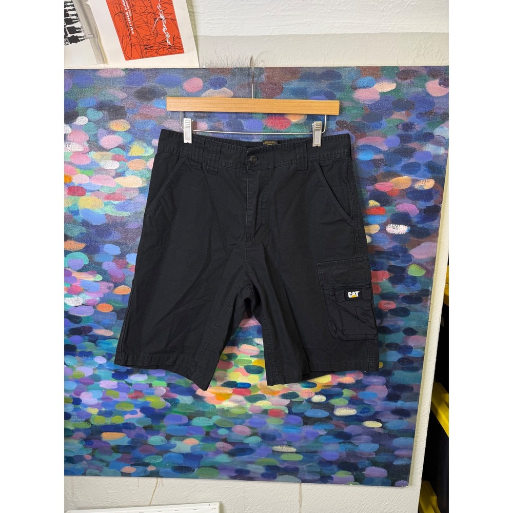 Caterpillar CAT Mens Black Cargo Work Shorts Size 32 Workwear Redefined Utility